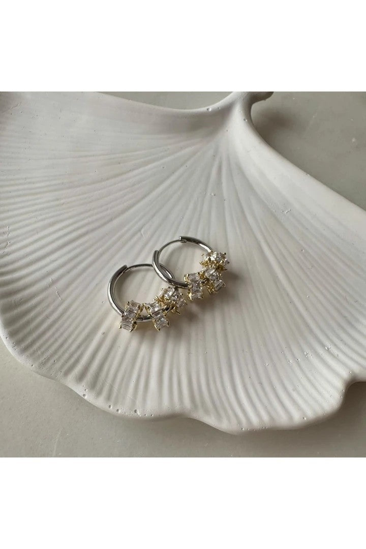 Mini Zircon Stone Hoop Earrings