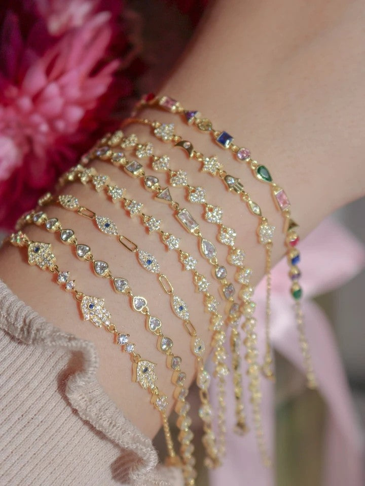 Magical Star Flower Chain 925 Silver Bracelet