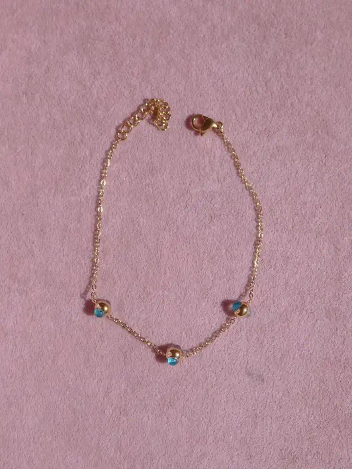 Evil Eye Beaded Steel Bracelet