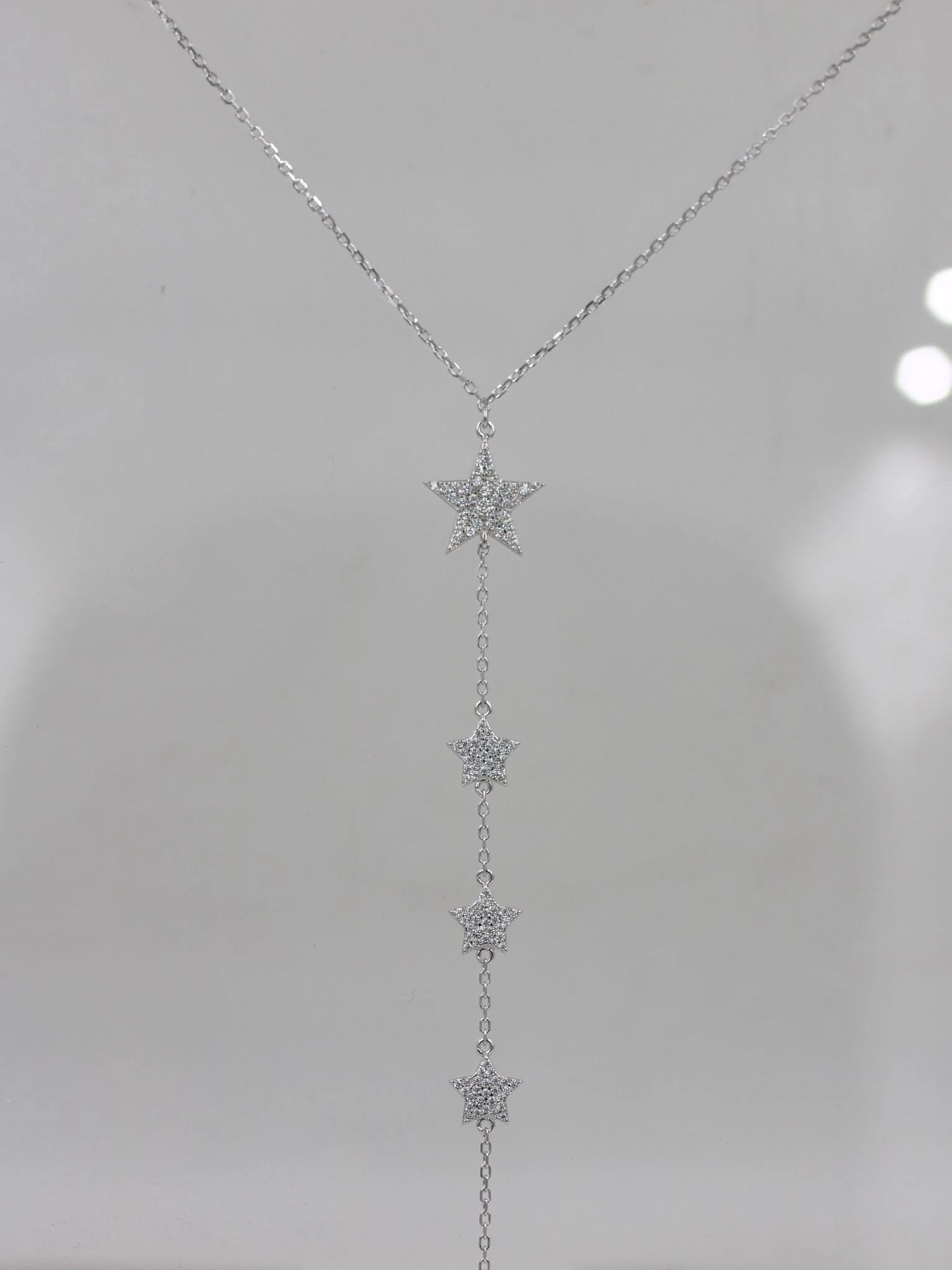 Star Sparkle 925 Silver Y Necklace