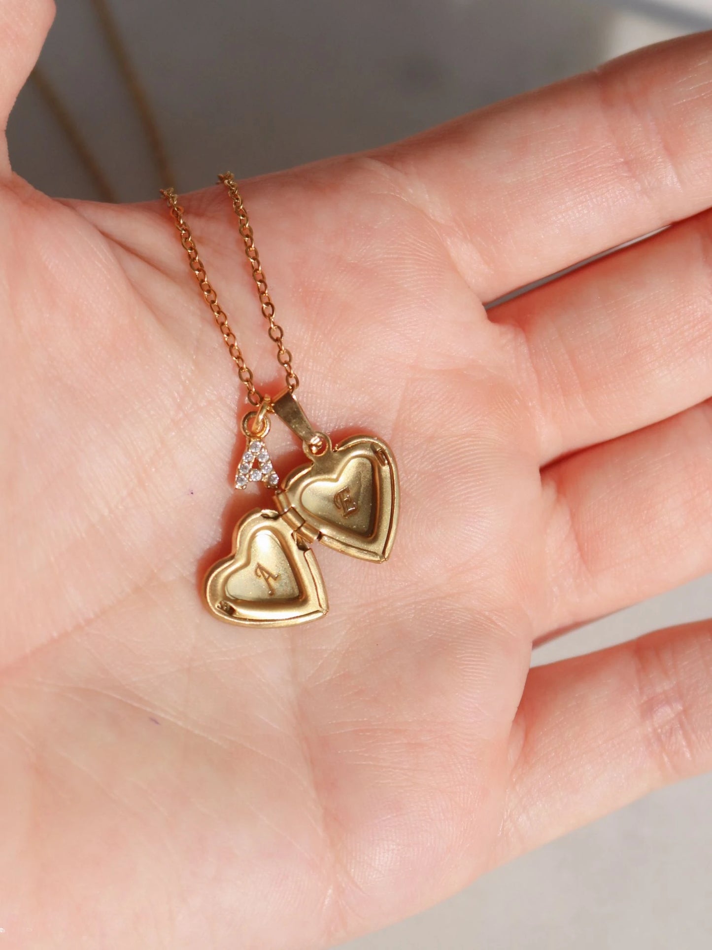 Inner Heart Personalized Letter Necklace