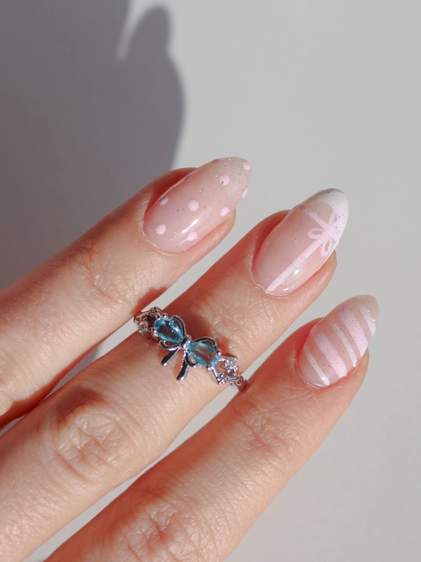 Blue Bow Shine Ring