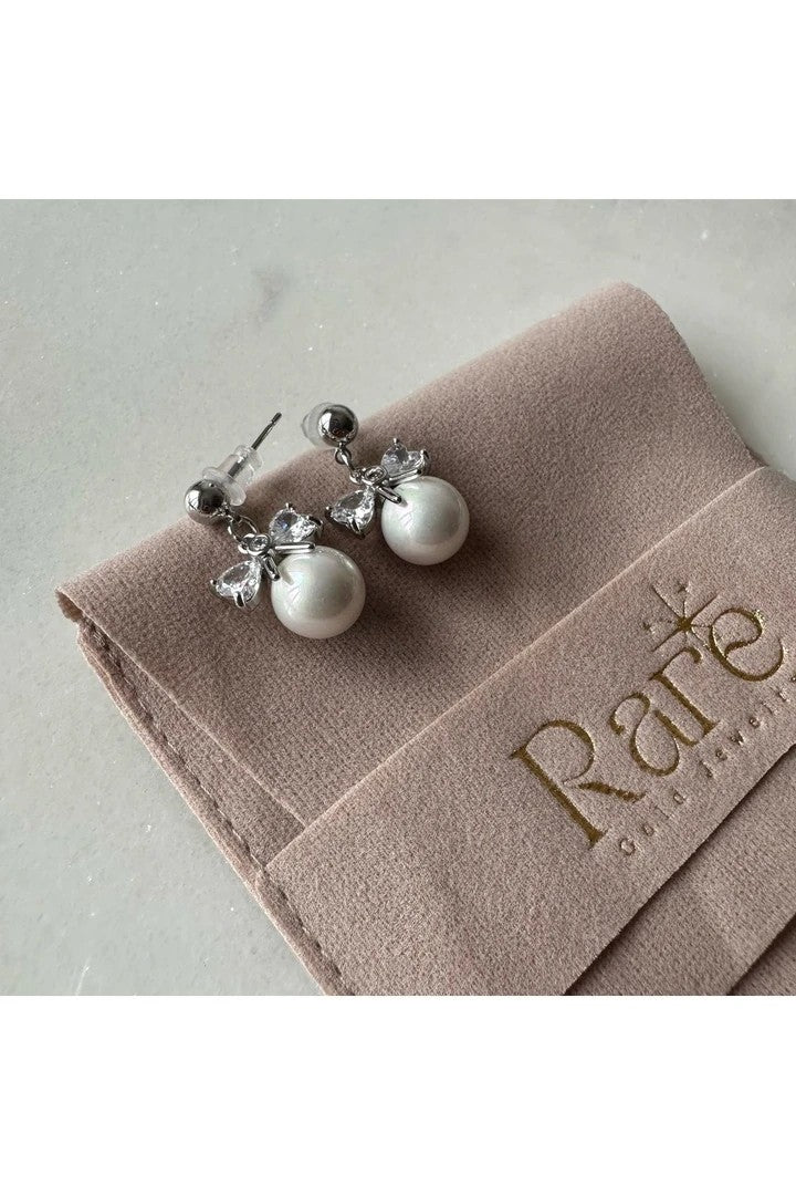 Elegant Zircon And Pearl Earrings