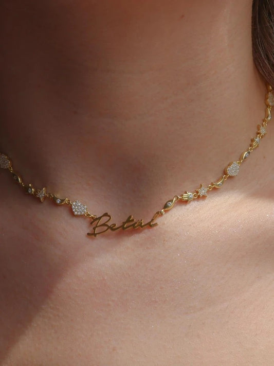 Fatimas Lovely Hand Personalized Name Necklace
