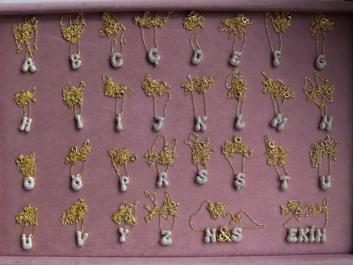 Dazzle Spark Personalized Letter 925 Silver Necklace