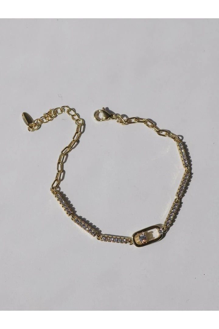 Zircon Stone Mess Steel Bracelet