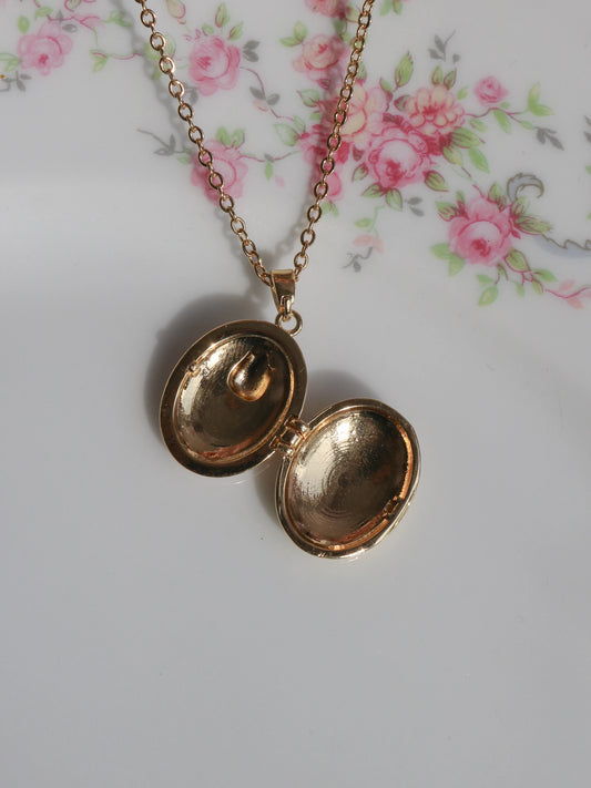 Pink Tulip Personalized Photo Locket Necklace