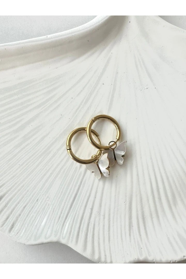 Butterfly Steel Earrings - Gold