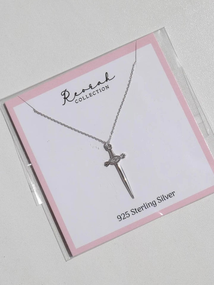 Crystal Sword 925 Silver Necklace