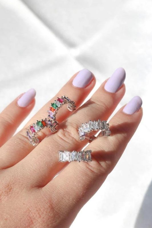 Colors 925 Silver Hoop Earrings