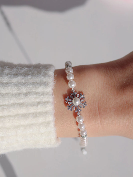 Pearl Snowflake Elevator Bracelet