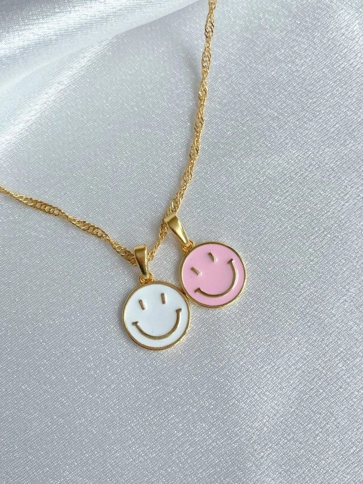 Enamel Smiley Face Necklace