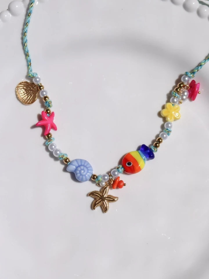 Sea Lover Macrame Steel Necklace