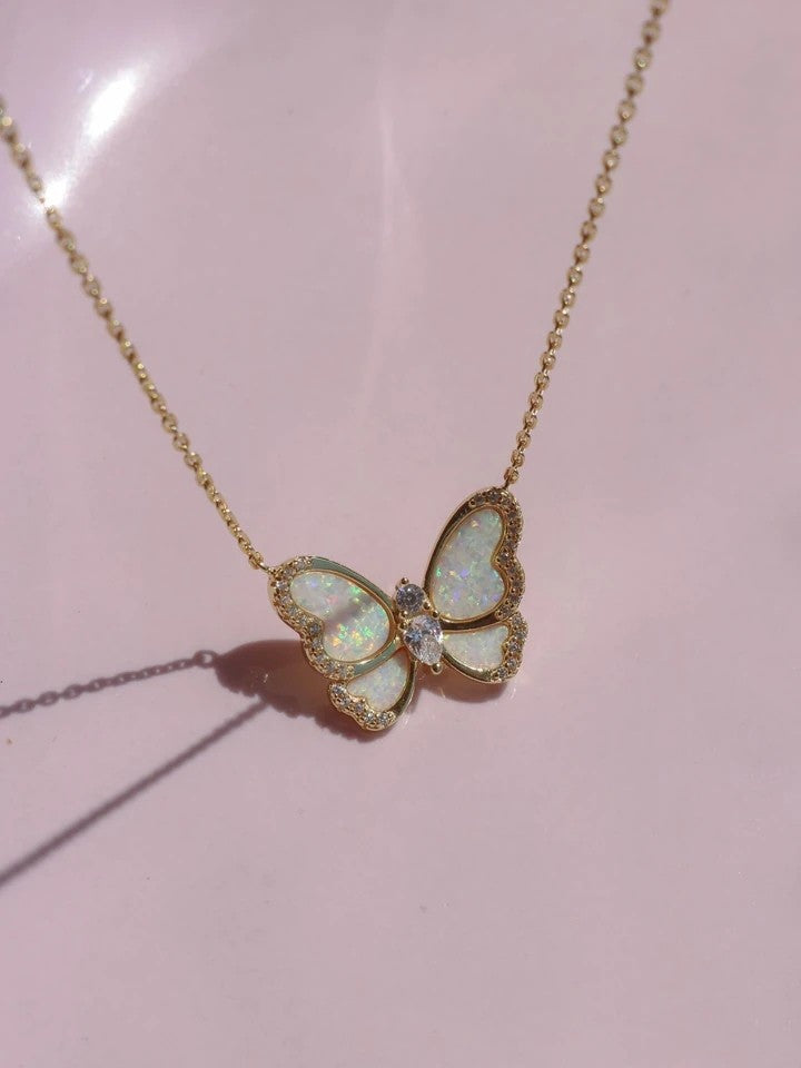 Opal Wings 925 Silver Necklace