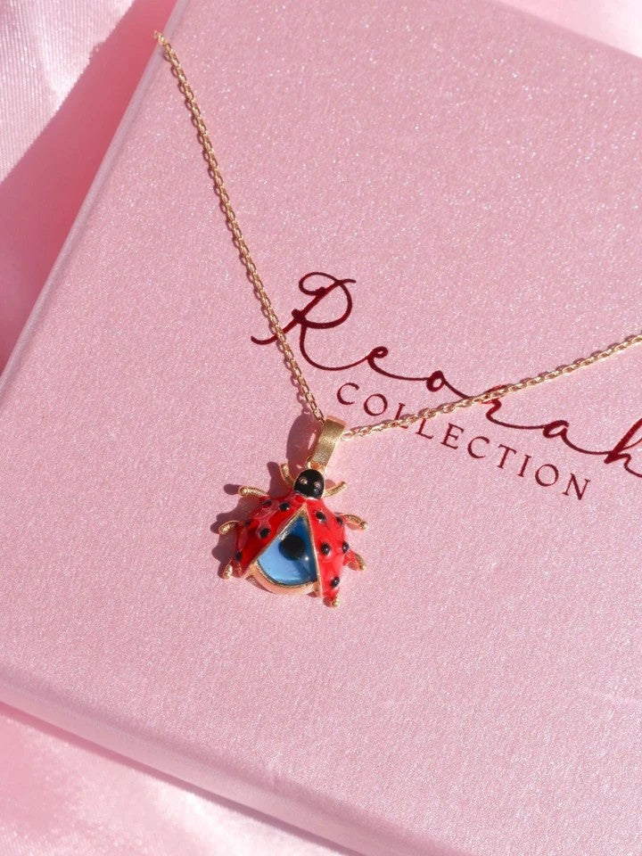 Ladybug Evil Eye 925 Silver Necklace
