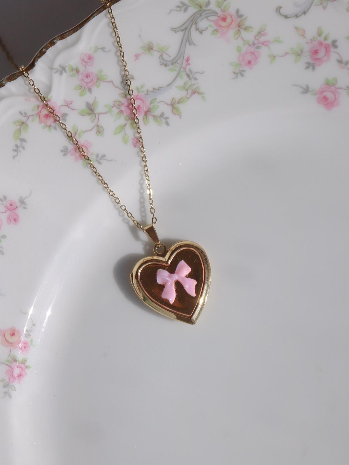 Pink Ribbon Personalized Photo Steel Necklace