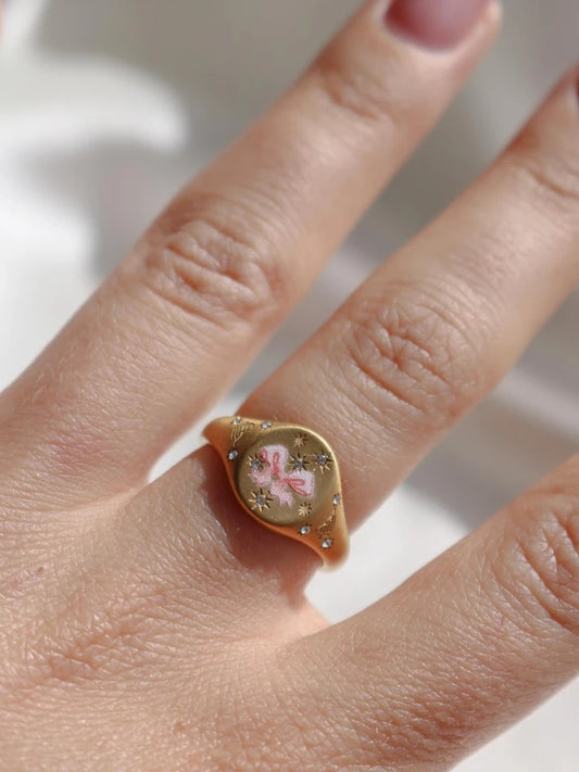 Vintage Bow Steel Ring