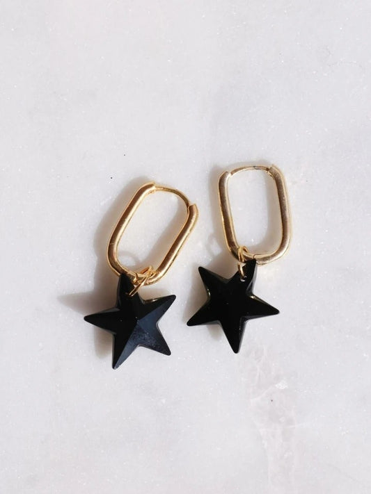 Black Star Swarovski Earrings