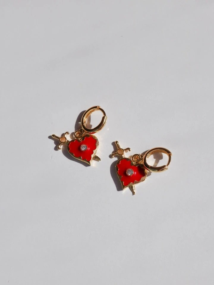 Heart And Sword Earrings