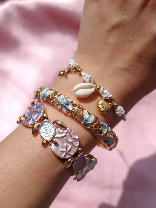 Seashell Dreams Macrame Steel Bracelet