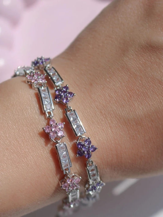 Daisy Baguette Stone Bracelet