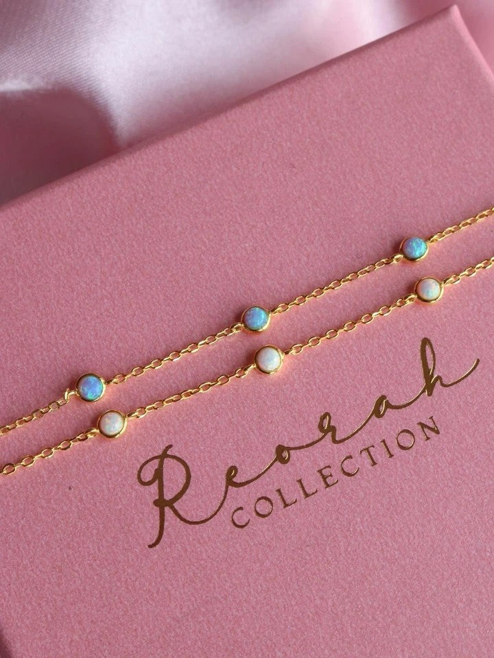 Opal Circle 925 Silver Bracelet