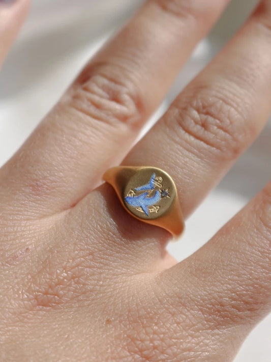 Vintage Dolphin Steel Ring