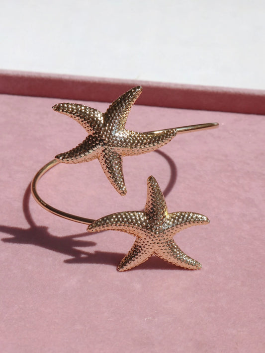 Golden Starfish Cuff Bracelet