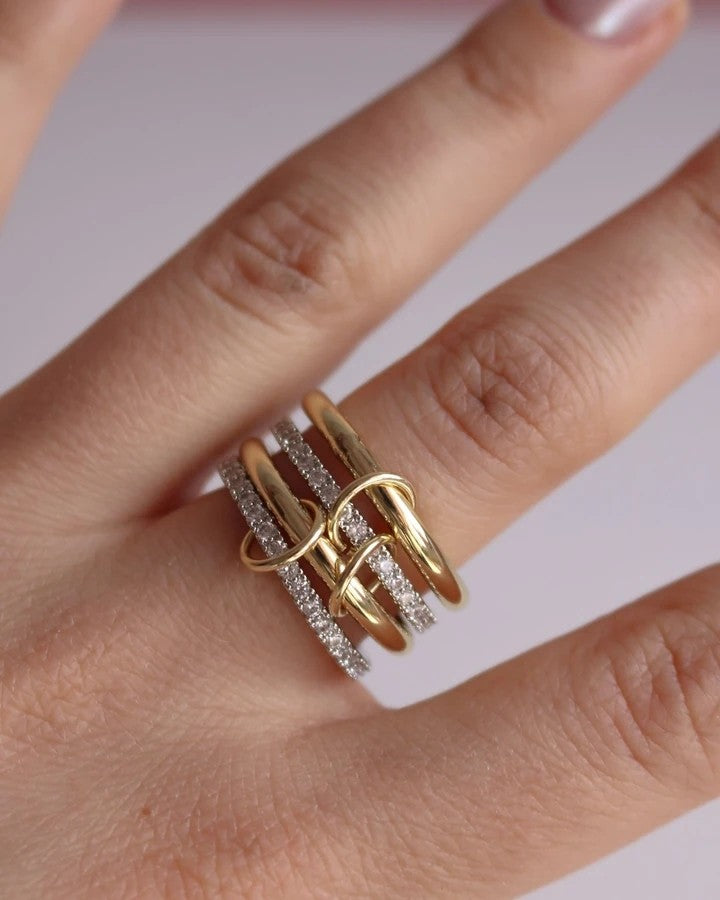 White Multi Ring Size 14