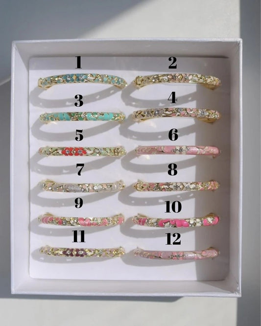 Colorful Flower Enamel Cuff Bracelet Vol. 2