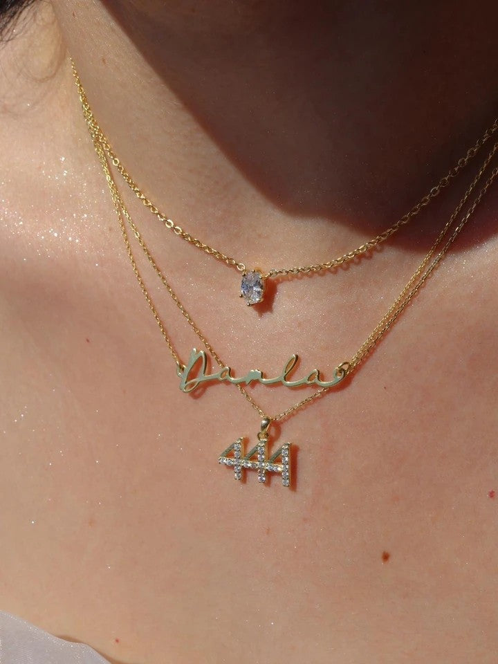 Minimal Stone Spark 925 Silver Necklace