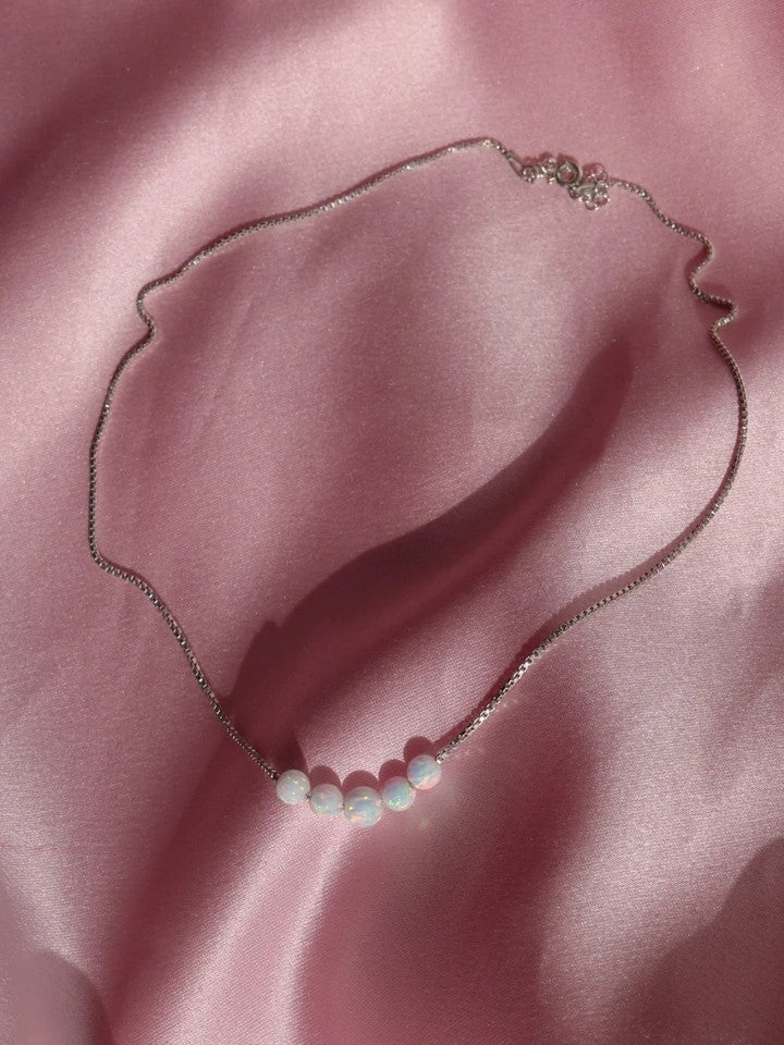 Elina Five-Piece Opal Mermaid 925 Silver Necklace