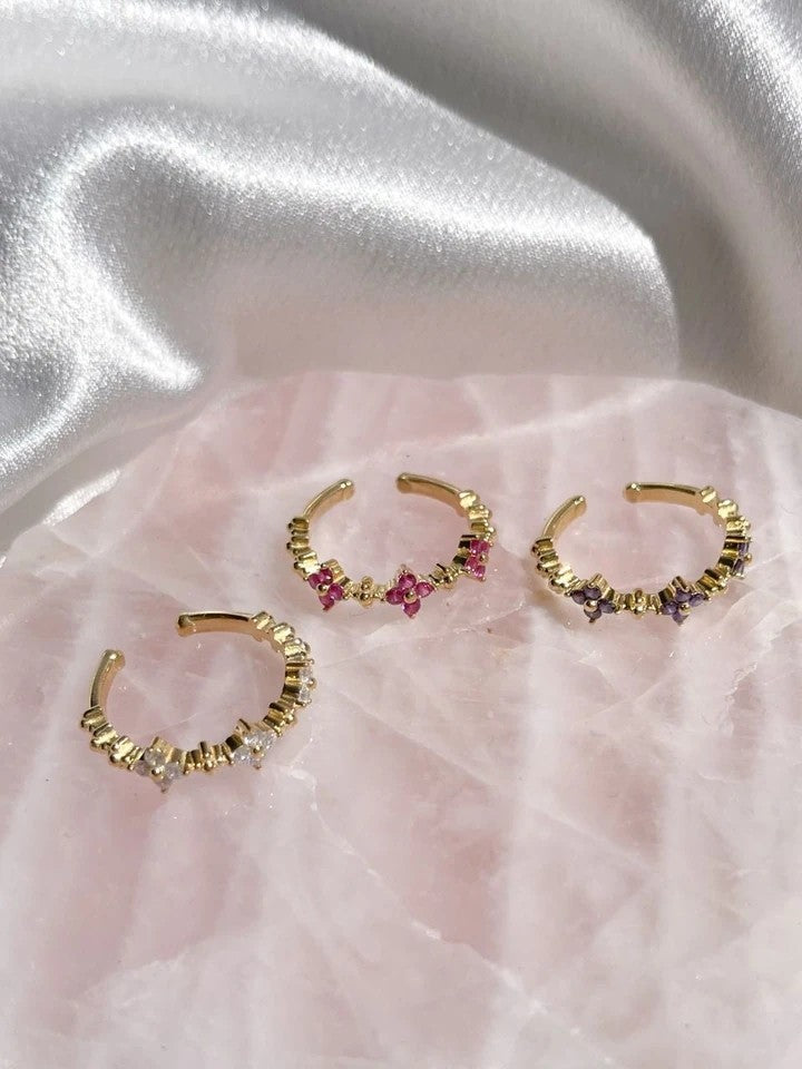 Flower Tiara 925 Silver Ring