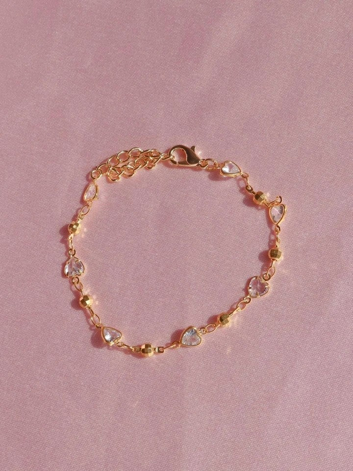 Heart Zircon Ball Bracelet