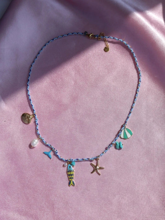 Fish Tale Macrame Steel Necklace