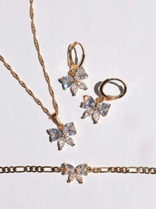 Perfect Ribbon Necklace - Earrings - Bracelet Set