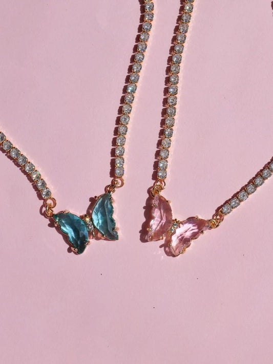 Butterfly Waterway Choker-Earring-Ring Set