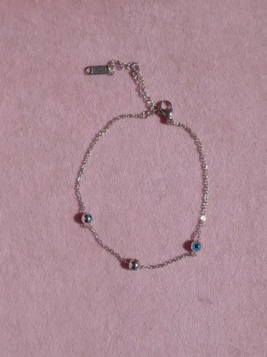 Evil Eye Beaded Steel Bracelet