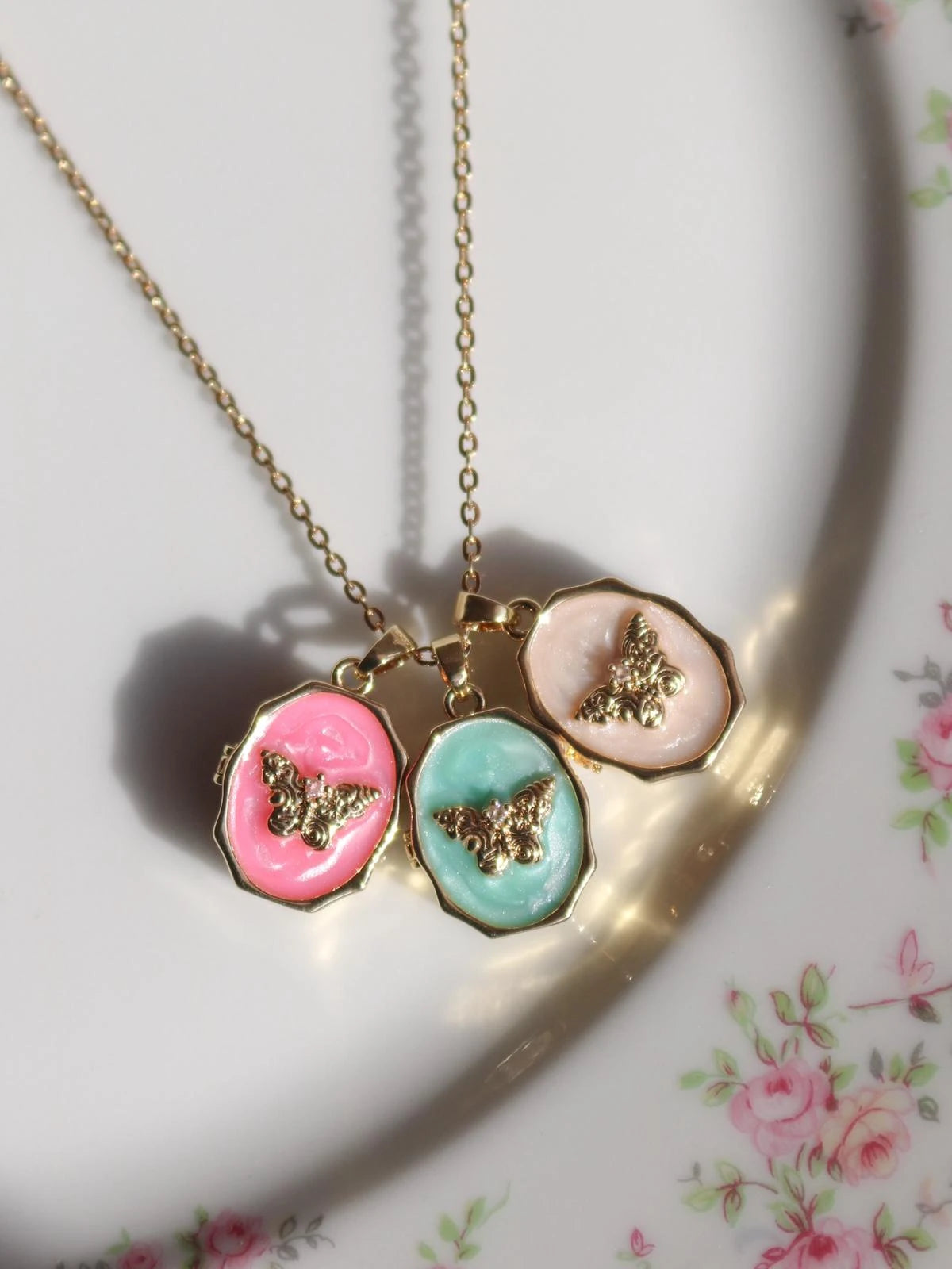 Butterfly Aura Personalized Photo Locket Necklace