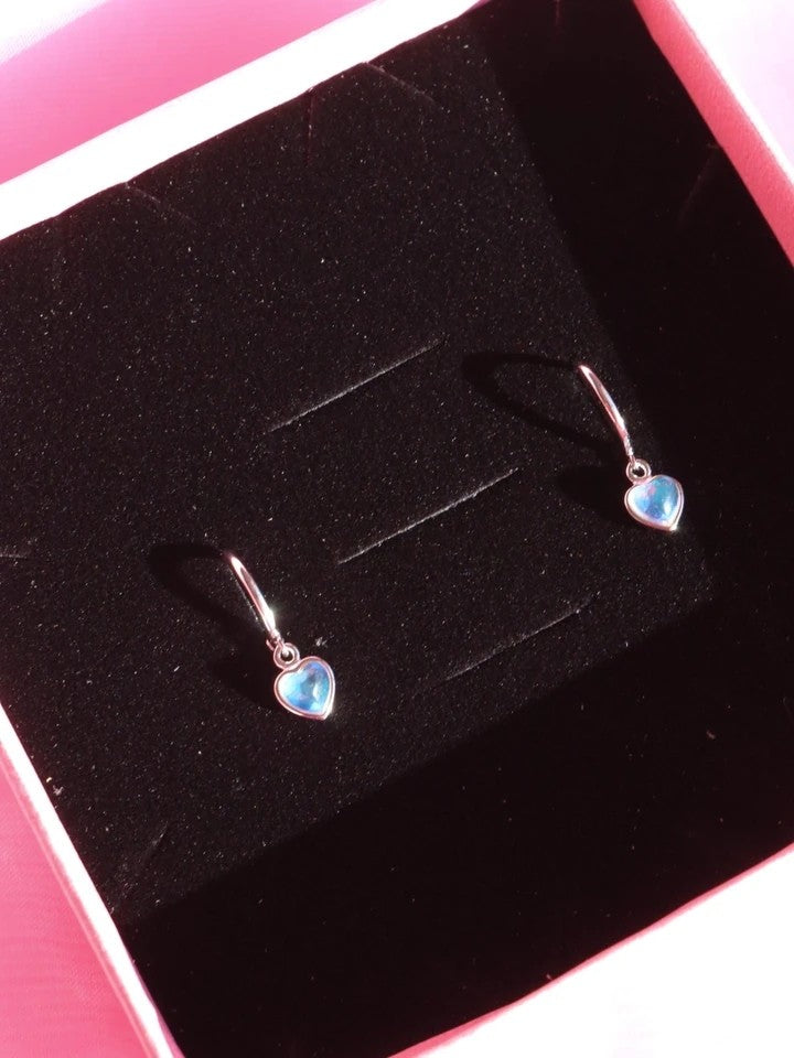 Holographic Heart Earrings 925 Silver
