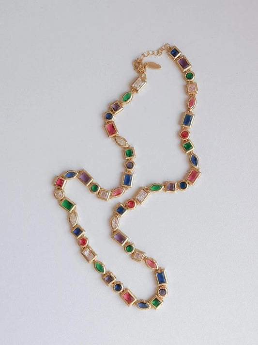 Colorful Multiple Gems Necklace