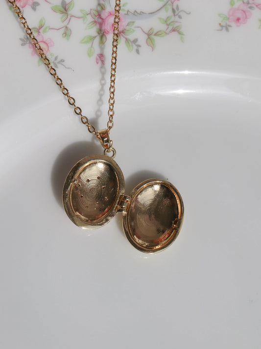 Pink Starlit Snow Personalized Photo Locket Necklace