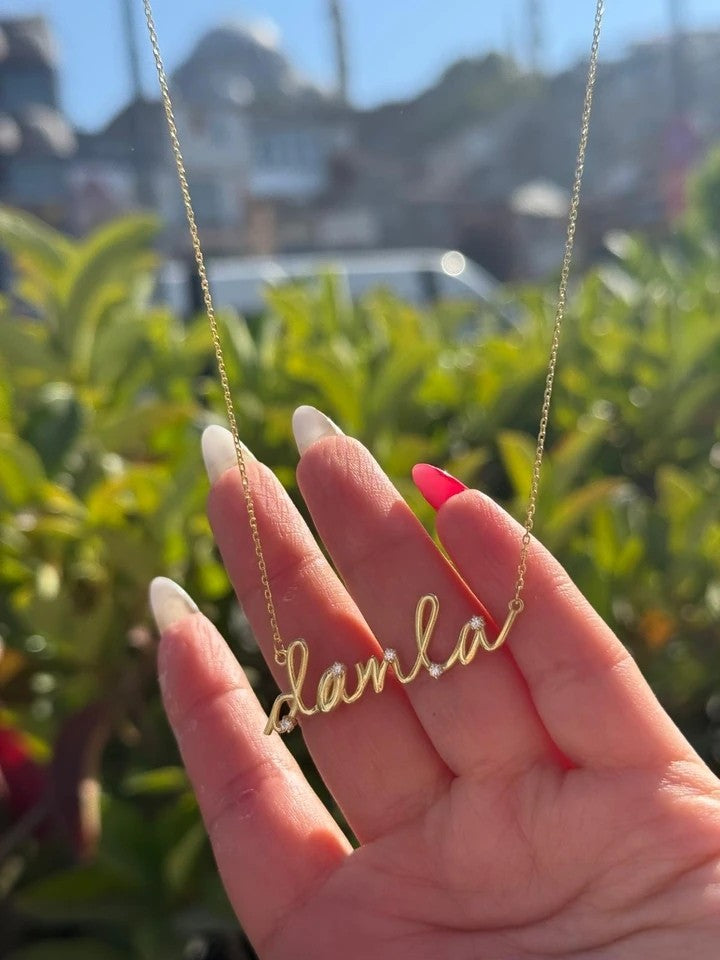 Personalized Stone Name 925 Silver Necklace