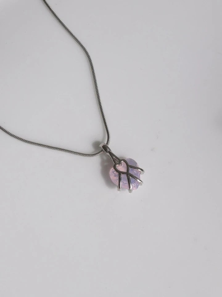 Pink Minimal Diamond Chateau Necklace