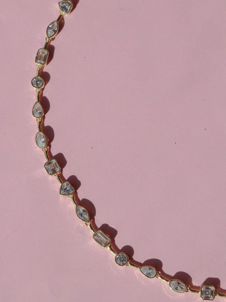 Multi Cut 925 Silver Necklace