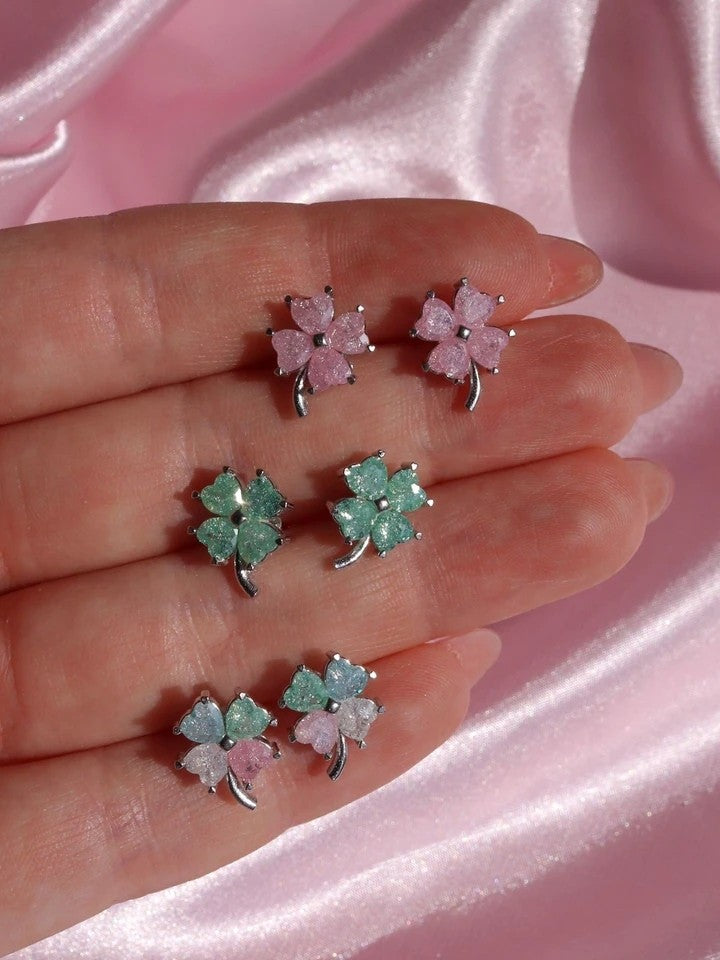 Four Leaf Clover Earrings 925 Silver