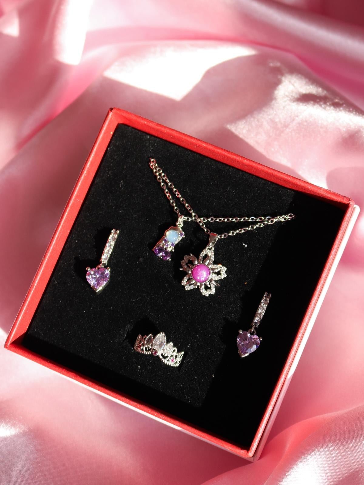 Rapunzel Necklace, Earrings, Ring Jewelry Set