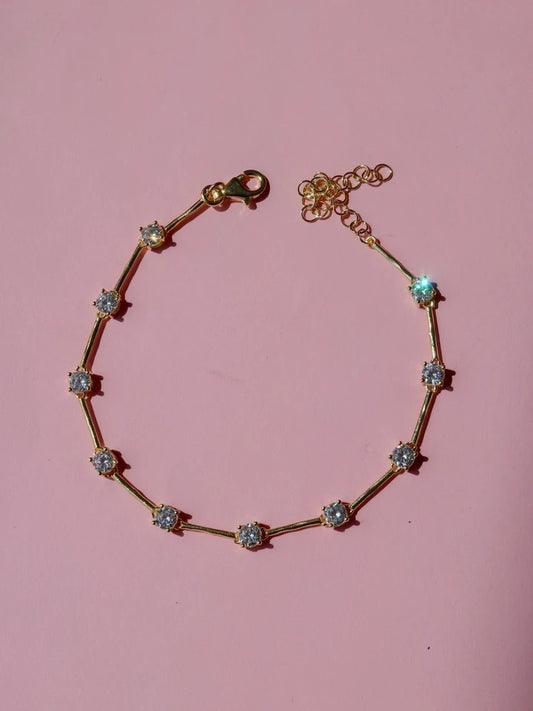 925 Silver Bracelet With Diamond Stone