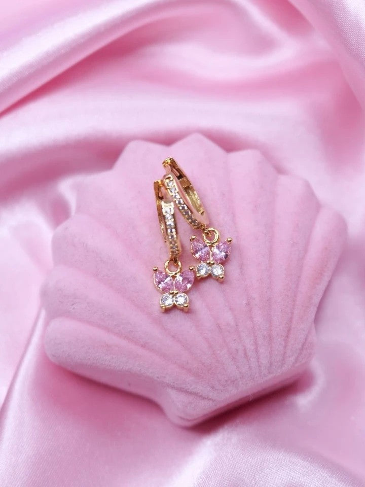 Pretty Pink Butterfly Earrings