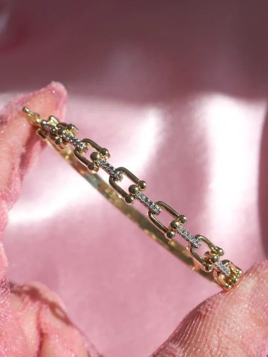 Stone And Row Horseshoe Bracelet